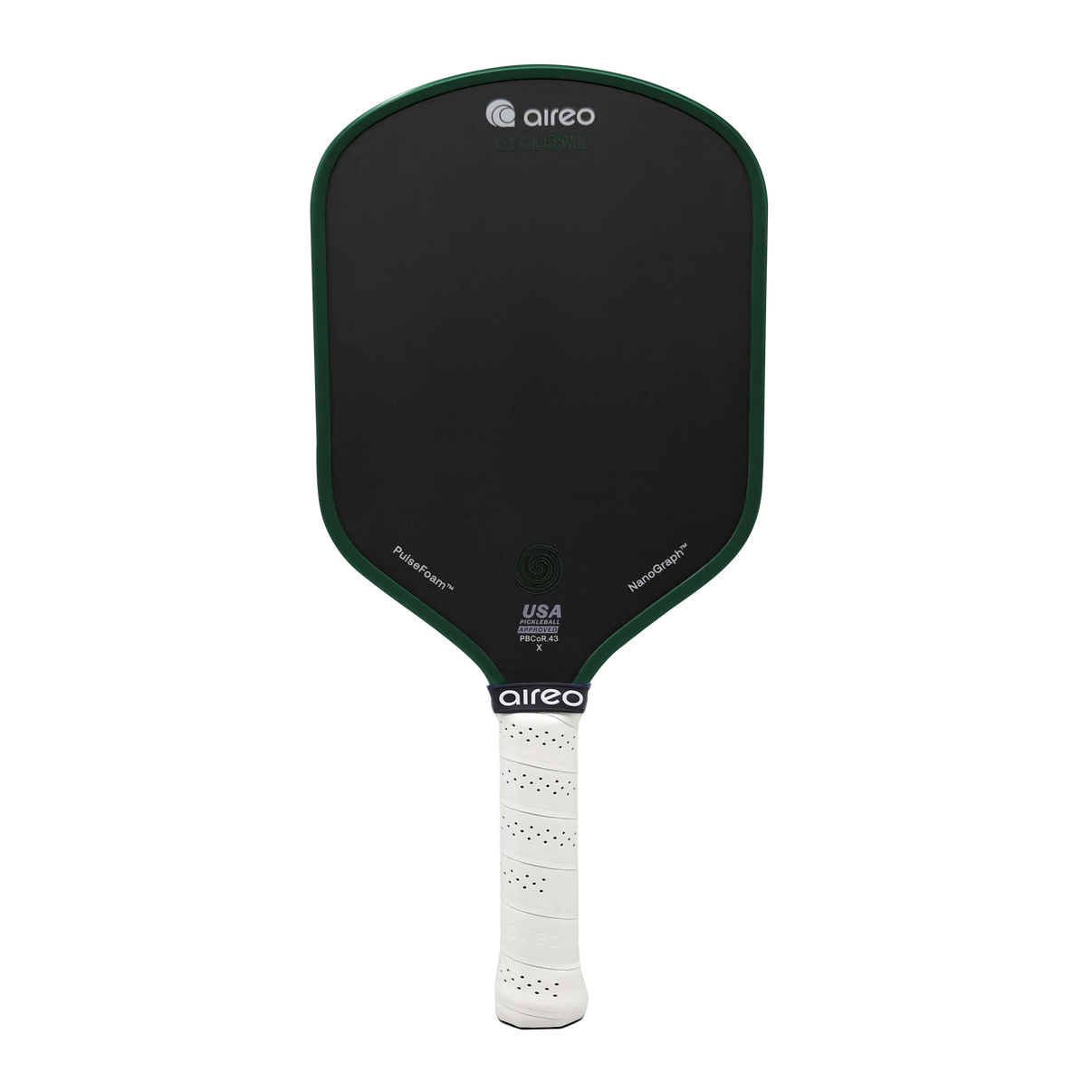 AIREO Cyclone X Hybrid USAP PBCoR .43 Certified 16mm Pickleball Paddle NanoGraph Grit Surface with PulseFoam Power Core for Pro-Level Performance - Unlimited Pickleball