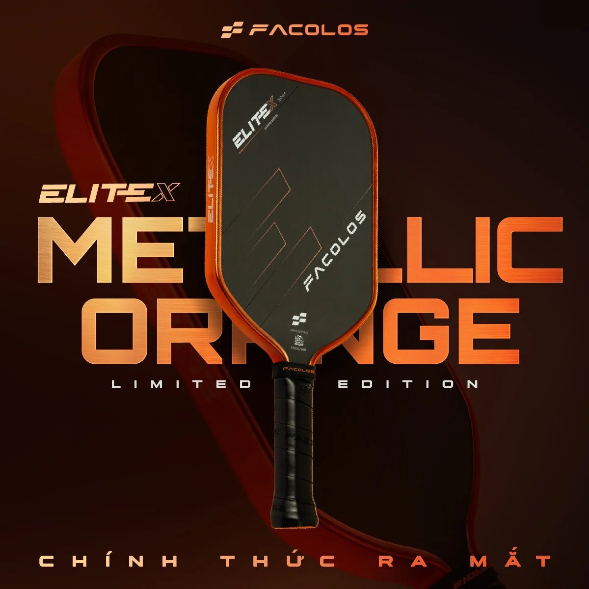 Facolos Elite X Special Edition Orange Metallic Elongated 16mm - Unlimited Pickleball Zone