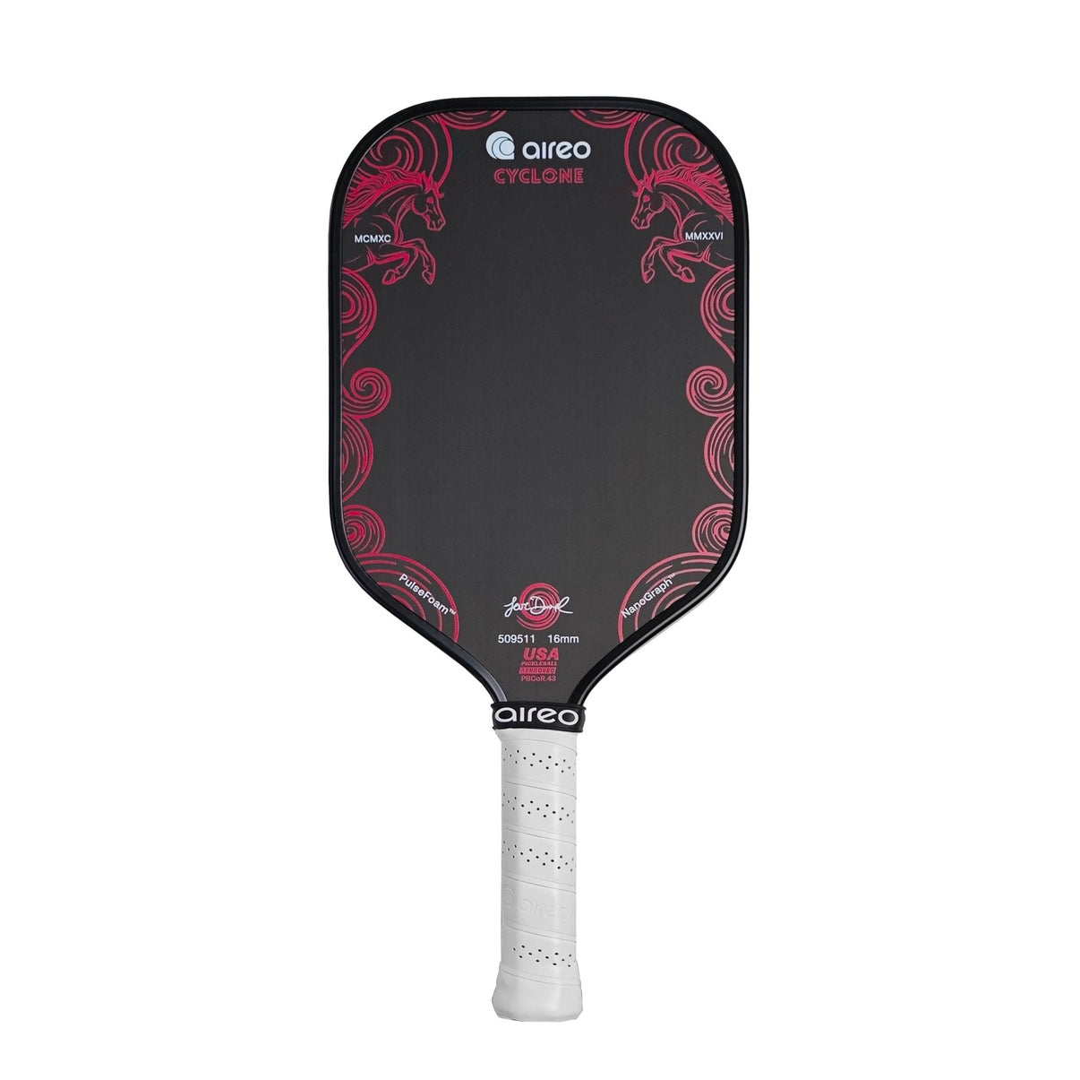 Levi's Twin Horse Limited Edition USAP PBCoR .43 Certified AIREO Cyclone 16mm Pickleball Paddle – NanoGraph Grit Surface With PulseFoam™ Power Core For Pro-Level Performance - Unlimited Pickleball