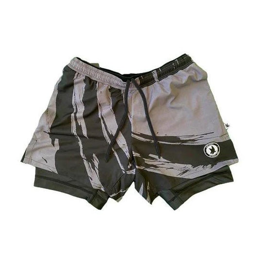 Mens 2-1 Compression Enso Charcoal/Black 7" Shorts - Unlimited Pickleball Zone