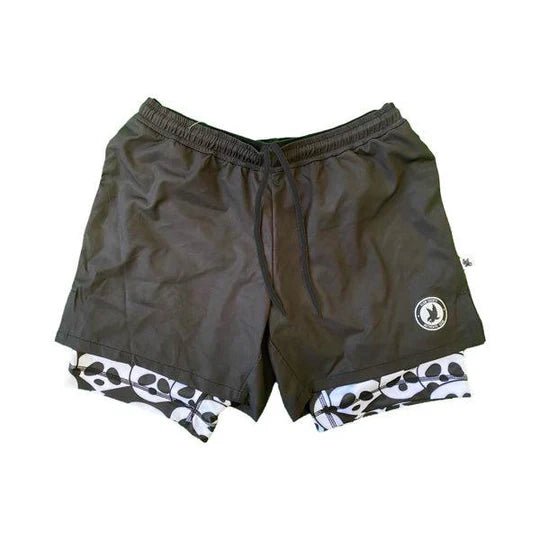 Mens 2-1 Compression Solid Black Panda 7 Mens 2-1 Compression Solid Black Panda 7
