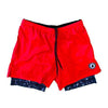 Mens 2-1 Compression Solid Red Rainmaker 7" Shorts - Unlimited Pickleball Zone