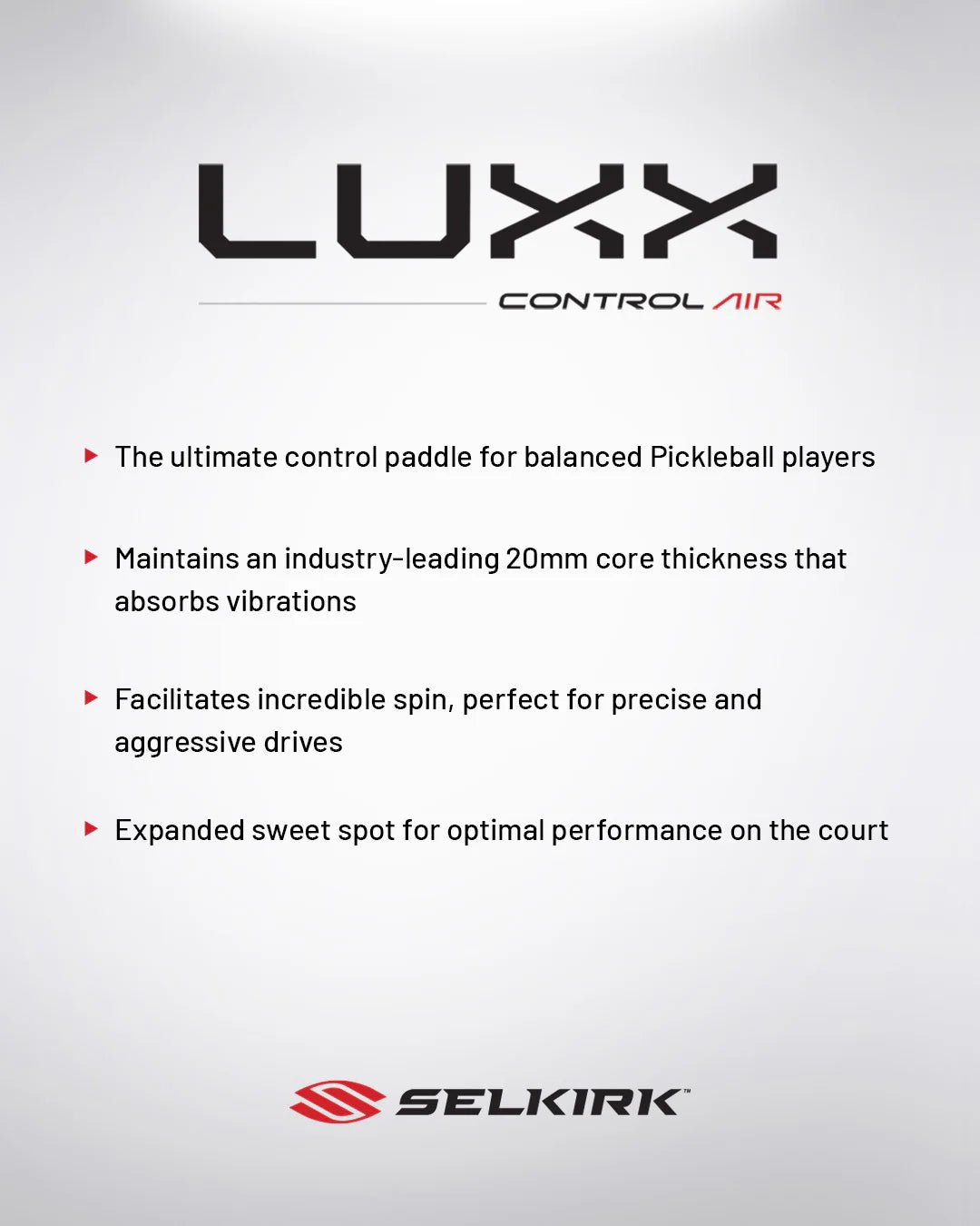 Selkirk Luxx Control Air - Invikta - Unlimited Pickleball Zone