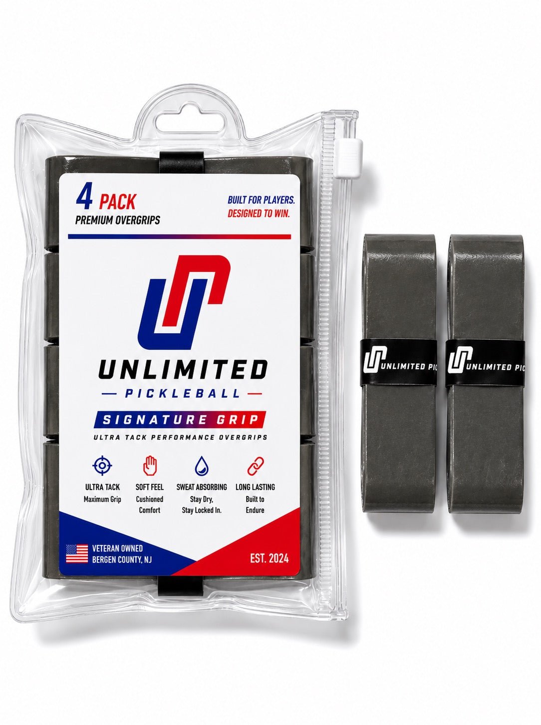 Unlimited Pickleball Soft Tacky Premium Pickleball Grips Non Slip, Sweat Absorbing, (4 Pack) - Unlimited Pickleball