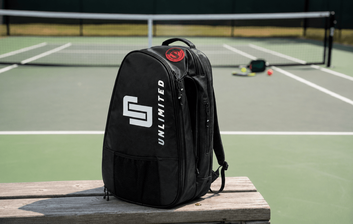 Unlimited Pickleball UP Apex™ Black Pro Tour Bag Pickleball Gear Bag With Paddle Compartments & Accessory Storage - Unlimited Pickleball
