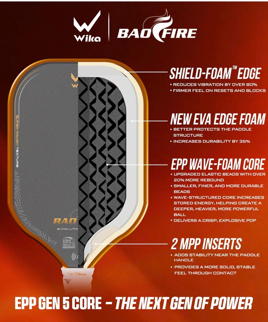 Wika BaoFire 2 Pickleball Paddle | Bao Duong Signature Power ...