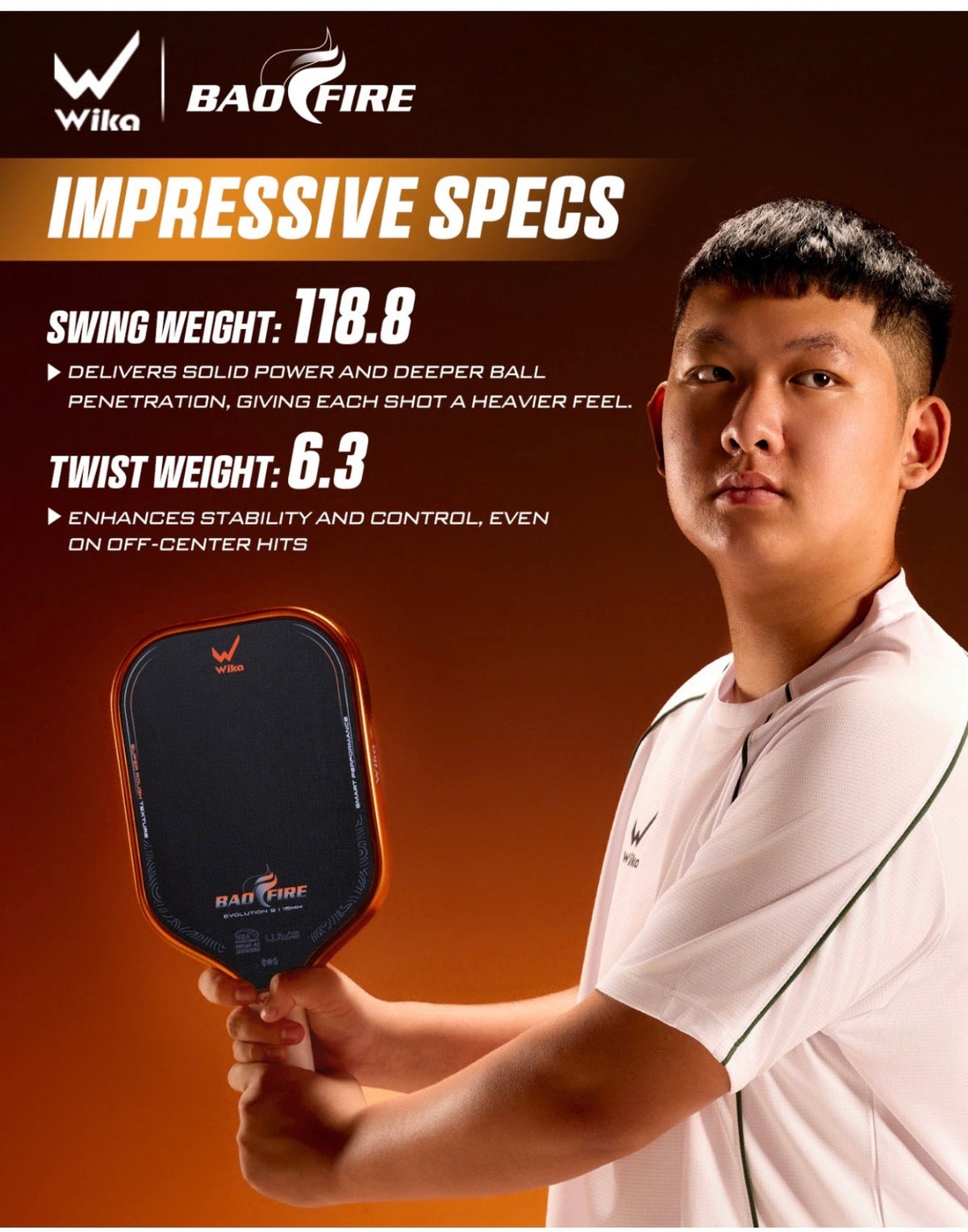 Wika BaoFire 2 Pickleball Paddle | Bao Duong Signature Power ...